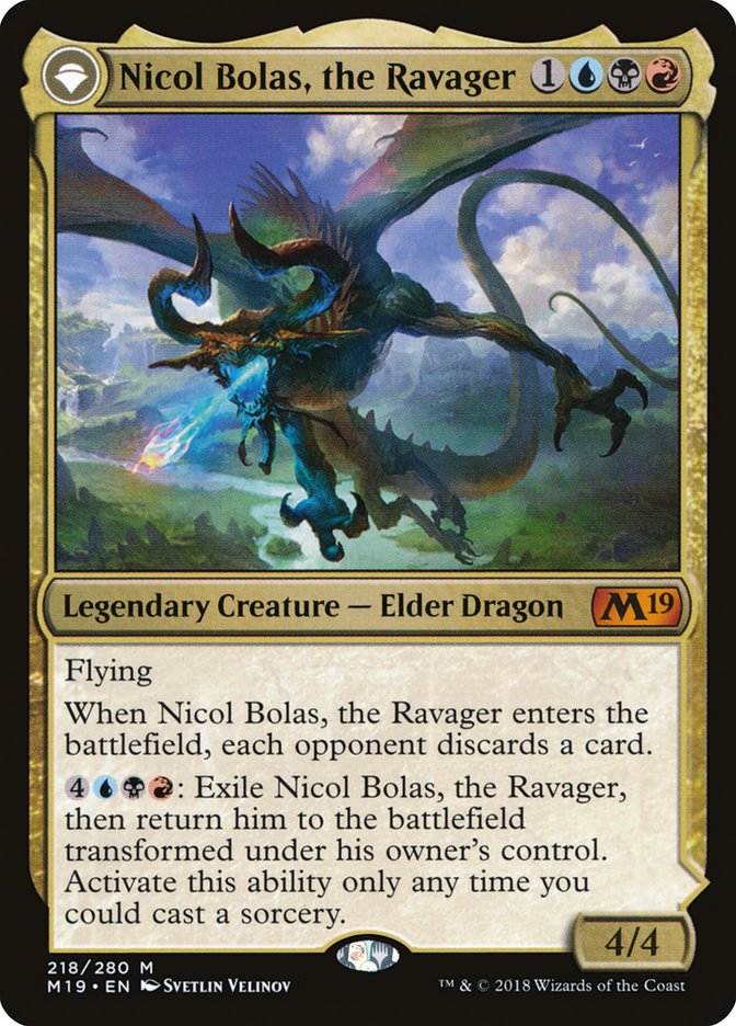 Nicol Bolas the Ravager 218 (Core Set 2019)  - Foil | Chromatic Games