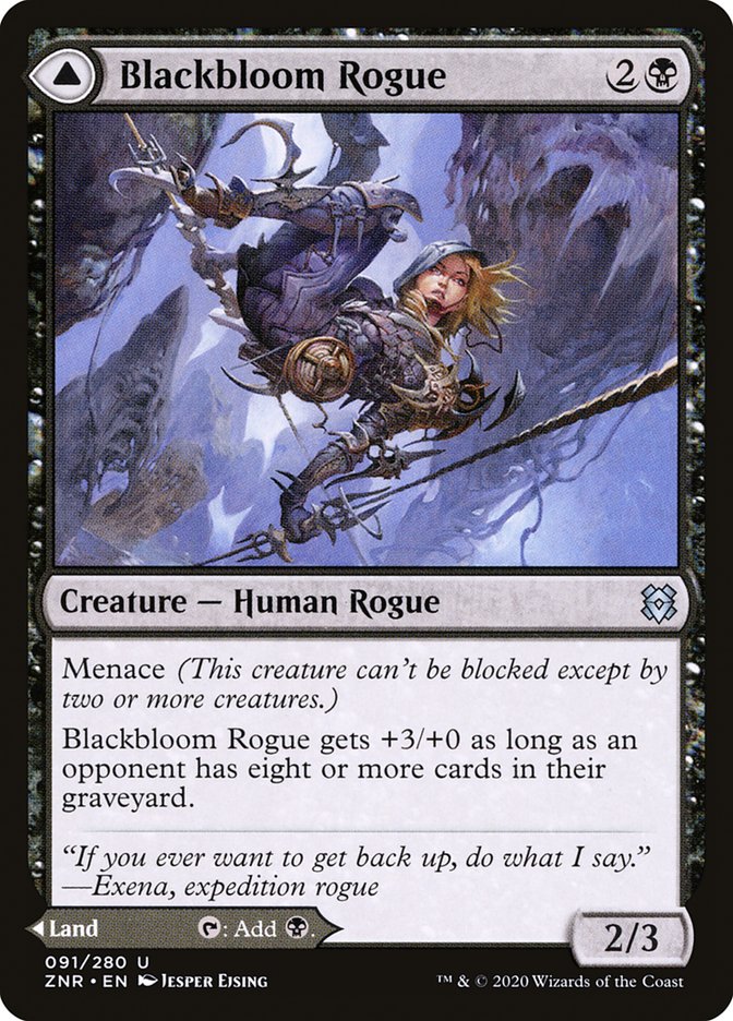 Blackbloom Rogue // Blackbloom Bog 91/280 (Zendikar Rising)  - Foil | Chromatic Games
