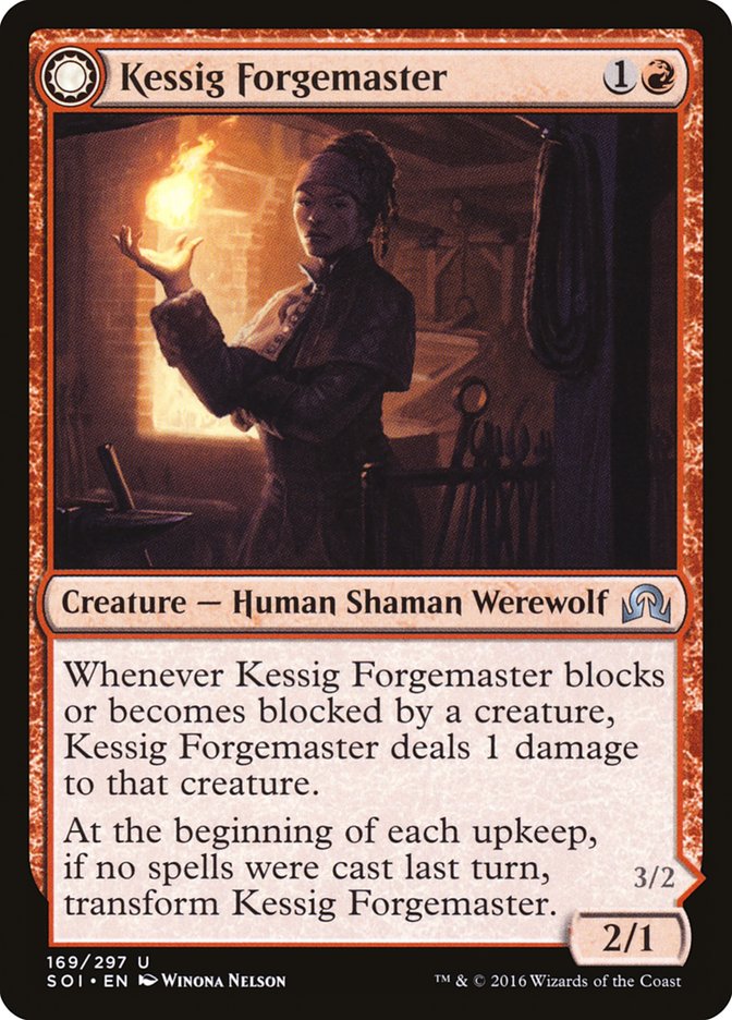 Kessig Forgemaster // Flameheart Werewolf 169/297 (Shadows over Innistrad)  | Chromatic Games