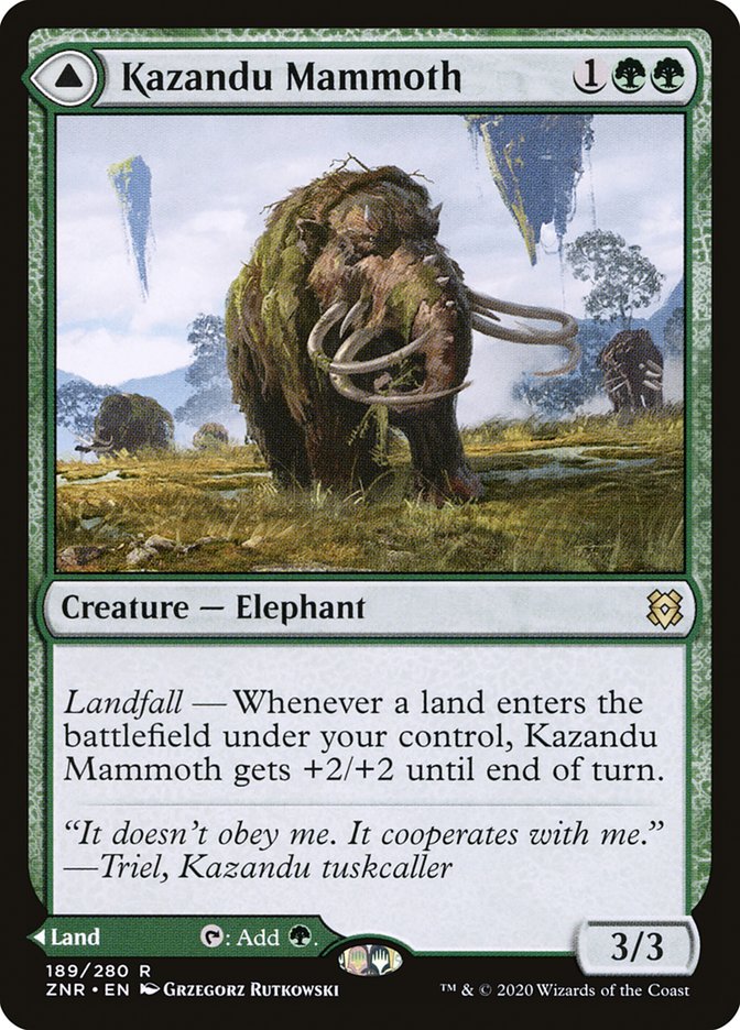 Kazandu Mammoth // Kazandu Valley 189 (Zendikar Rising)  | Chromatic Games