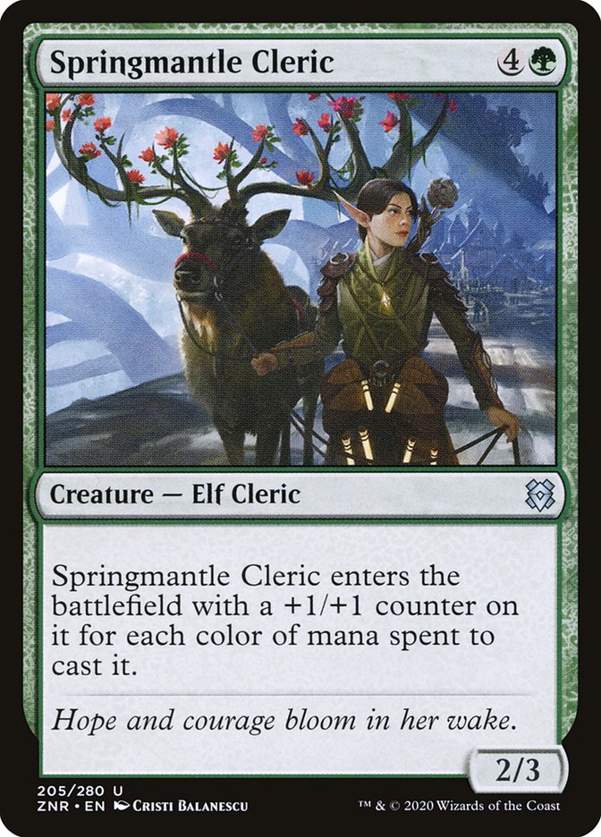 Springmantle Cleric 205/280 (Zendikar Rising)  - Foil | Chromatic Games