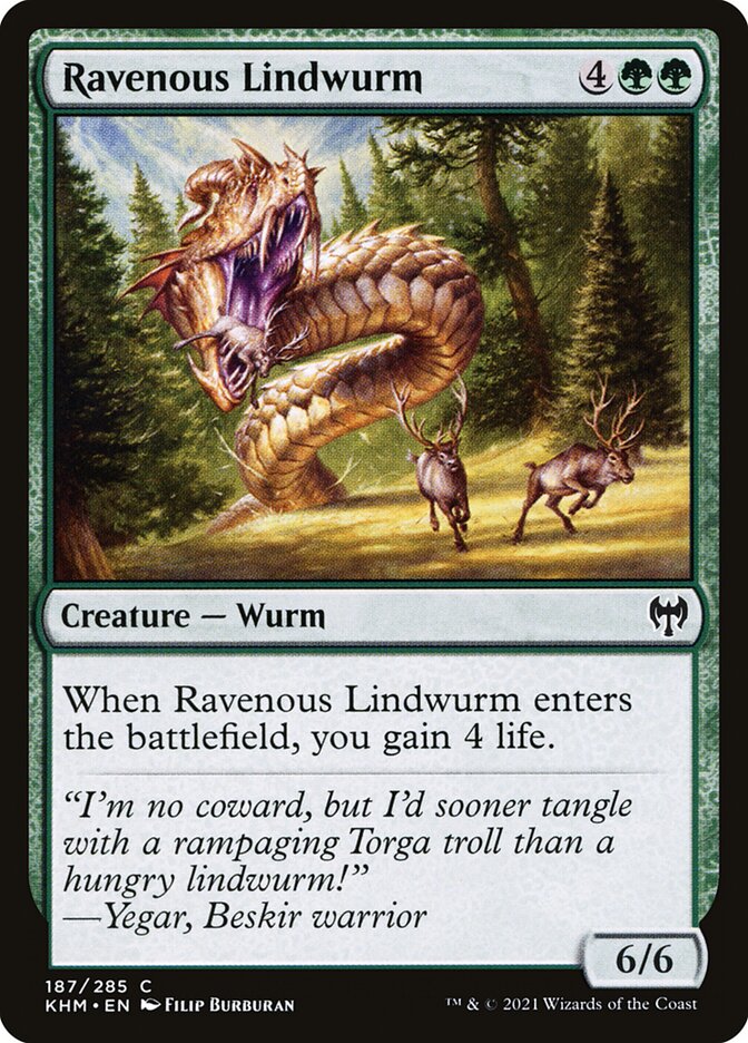 Ravenous Lindwurm 187/285 (Kaldheim)  - Foil | Chromatic Games