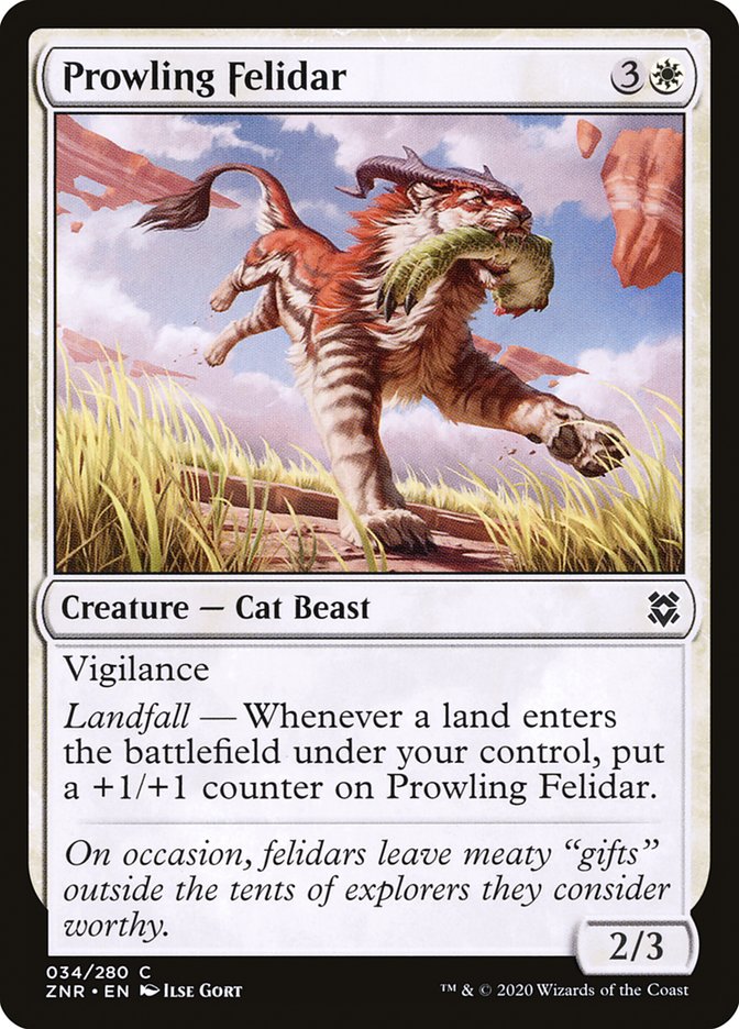 Prowling Felidar 34/280 (Zendikar Rising)  - Foil | Chromatic Games
