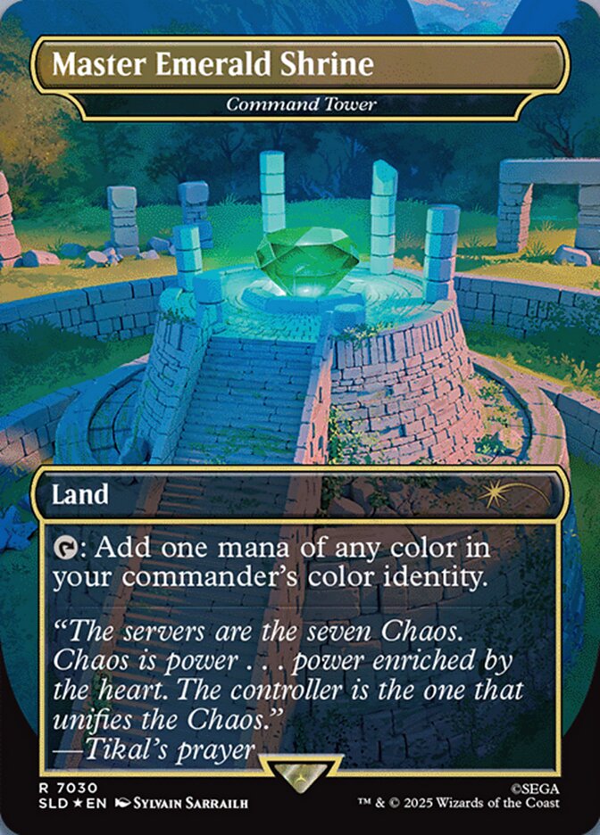 Master Emerald Shrine // Command Tower 7030 (Secret Lair Drop Series)  - Borderless Rainbow Foil | Chromatic Games