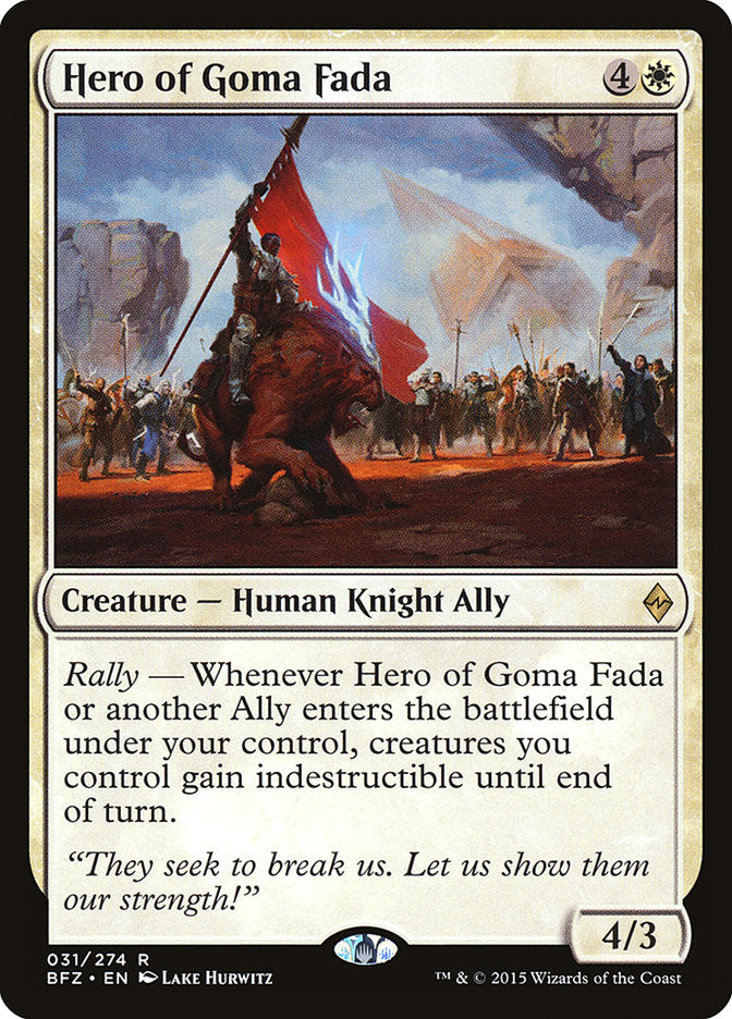 Hero of Goma Fada 31/274 (Battle for Zendikar)  | Chromatic Games