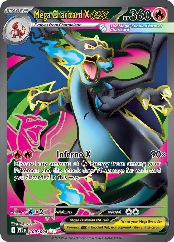 Mega Charizard X ex 109/094 (ME02: Phantasmal Flames)  - Holofoil | Chromatic Games