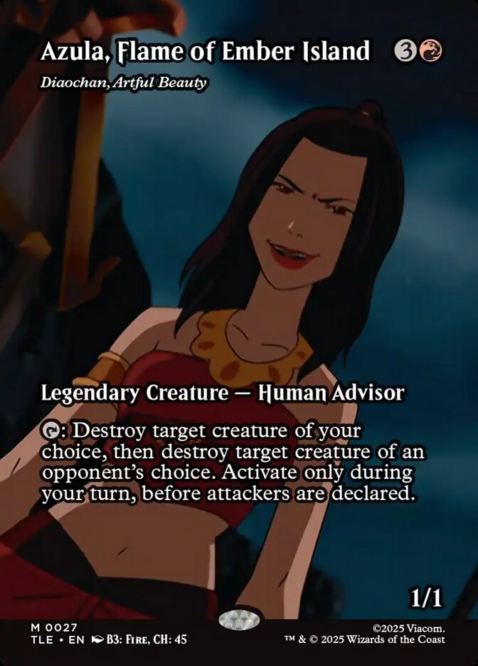 Azula, Flame of Ember Island - Diaochan, Artful Beauty 27/317 (Avatar: The Last Airbender: Eternal-Legal)  - Borderless | Chromatic Games