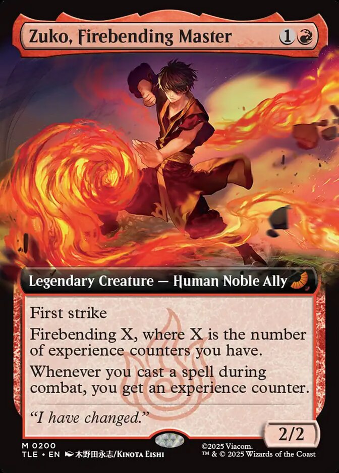 Zuko, Firebending Master 200/317 (Avatar: The Last Airbender: Eternal-Legal)  - Extended Art Foil | Chromatic Games