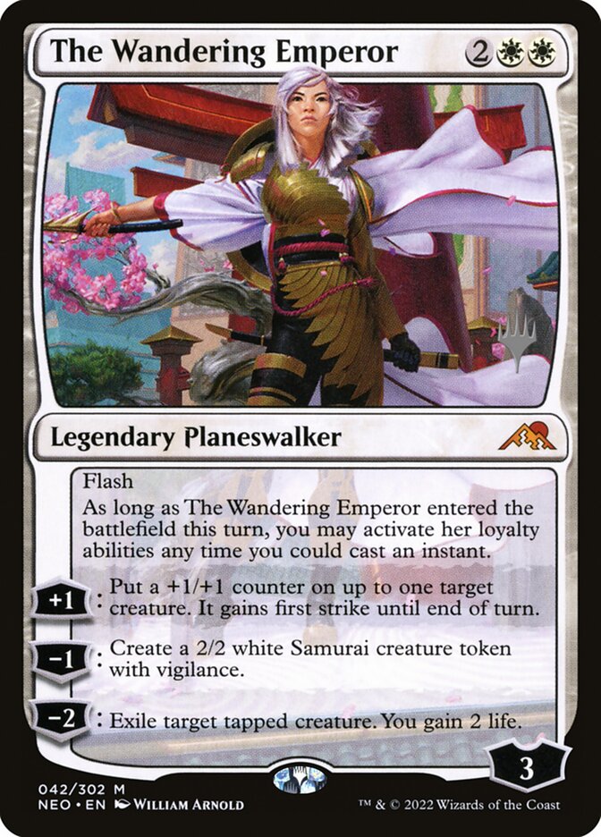 The Wandering Emperor 42p/157 (Promo Pack: Kamigawa: Neon Dynasty)  - Foil | Chromatic Games