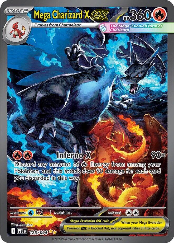 Mega Charizard X ex 125/094 (ME02: Phantasmal Flames)  - Holofoil | Chromatic Games