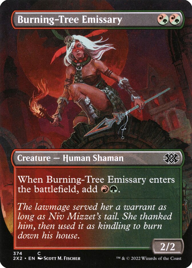 Burning Tree Emissary Borderless 374 (Double Masters 2022)  - Foil | Chromatic Games