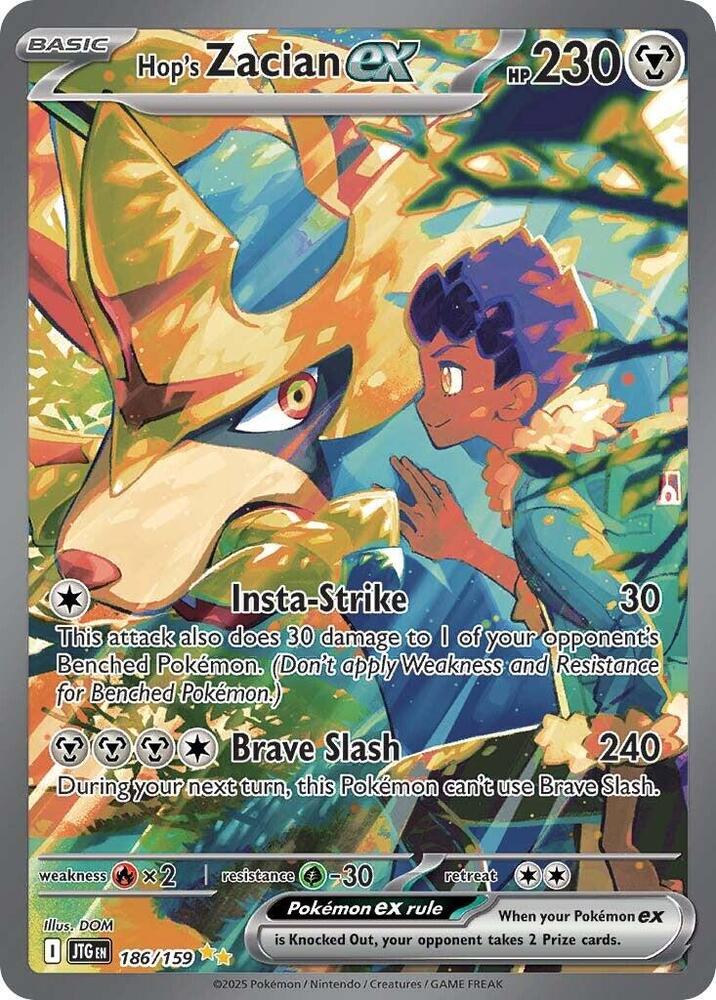 Hop's Zacian ex 186/159 (SV09: Journey Together)  - Holofoil | Chromatic Games