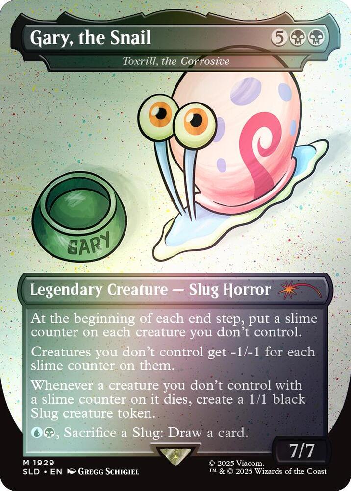 Gary, the Snail // Toxrill, the Corrosive 1929 (Secret Lair Drop Series)  - Borderless Rainbow Foil | Chromatic Games