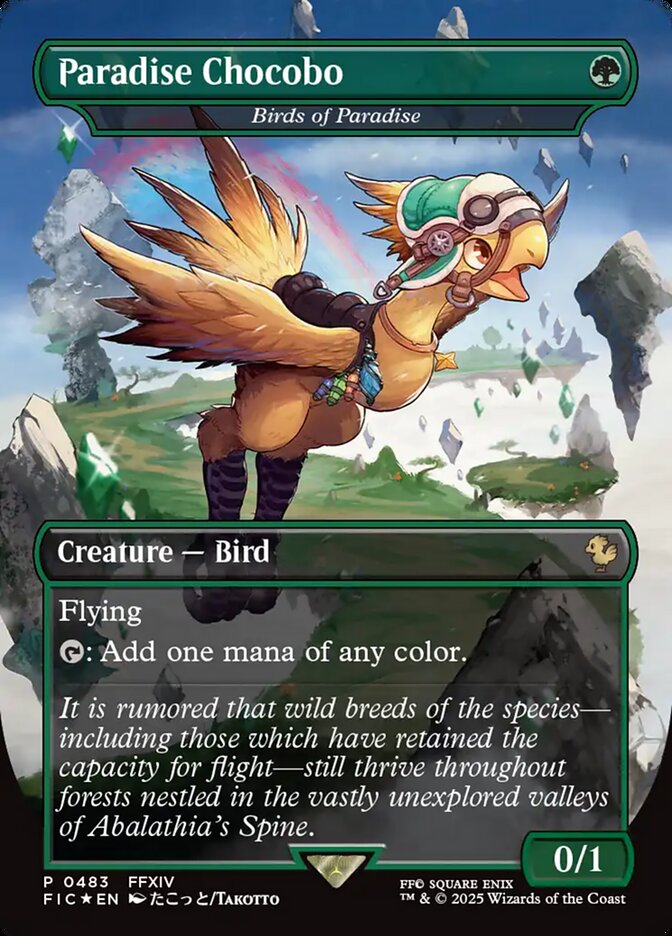 Paradise Chocobo - Birds of Paradise 483 (Commander: FINAL FANTASY)  - Borderless Foil | Chromatic Games