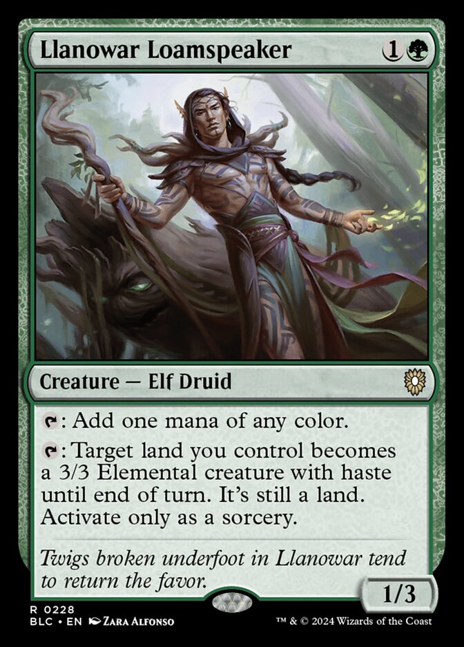 Llanowar Loamspeaker 228 (Commander: Bloomburrow)  | Chromatic Games