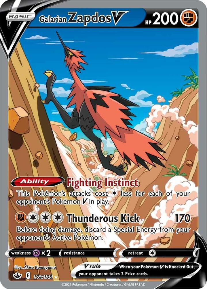 Galarian Zapdos V 174/198 (SWSH06: Chilling Reign)  - Holofoil | Chromatic Games