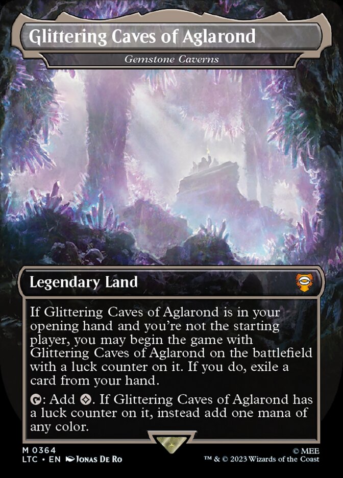 Glittering Caves of Aglarond - Gemstone Caverns 364 (Commander: The Lord of the Rings: Tales of Middle-earth)  - Borderless Foil | Chromatic Games