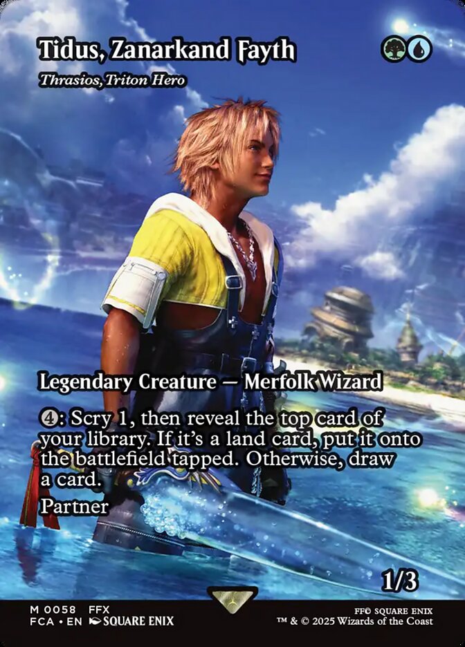 Tidus, Zanarkand Fayth - Thrasios, Triton Hero 58/64 (FINAL FANTASY: Through the Ages)  - Showcase Foil | Chromatic Games