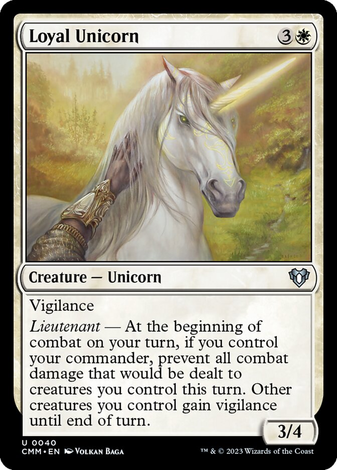 Loyal Unicorn 40/451 (Commander Masters)  - Foil | Chromatic Games