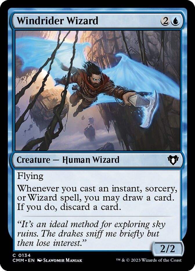 Windrider Wizard 134 (Commander Masters)  - Foil | Chromatic Games