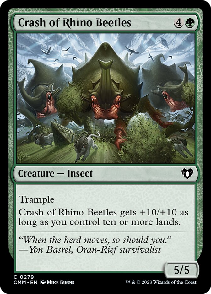 Crash of Rhino Beetles 279/451 (Commander Masters)  - Foil | Chromatic Games