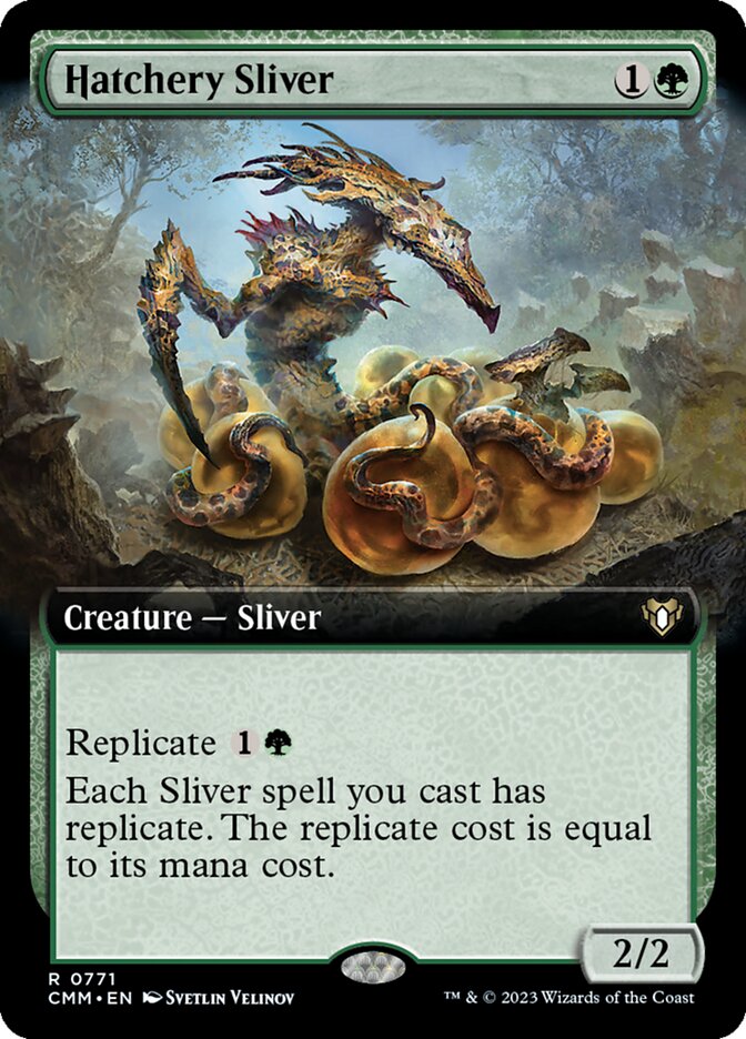 Hatchery Sliver 771/451 (Commander Masters)  - Extended Art | Chromatic Games