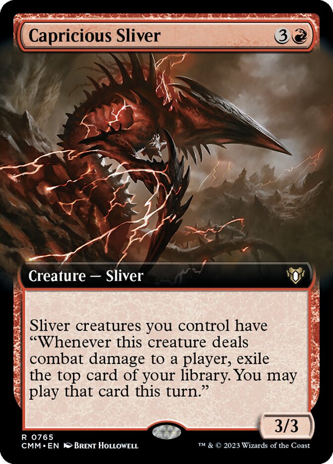 Capricious Sliver 765/451 (Commander Masters)  - Extended Art | Chromatic Games