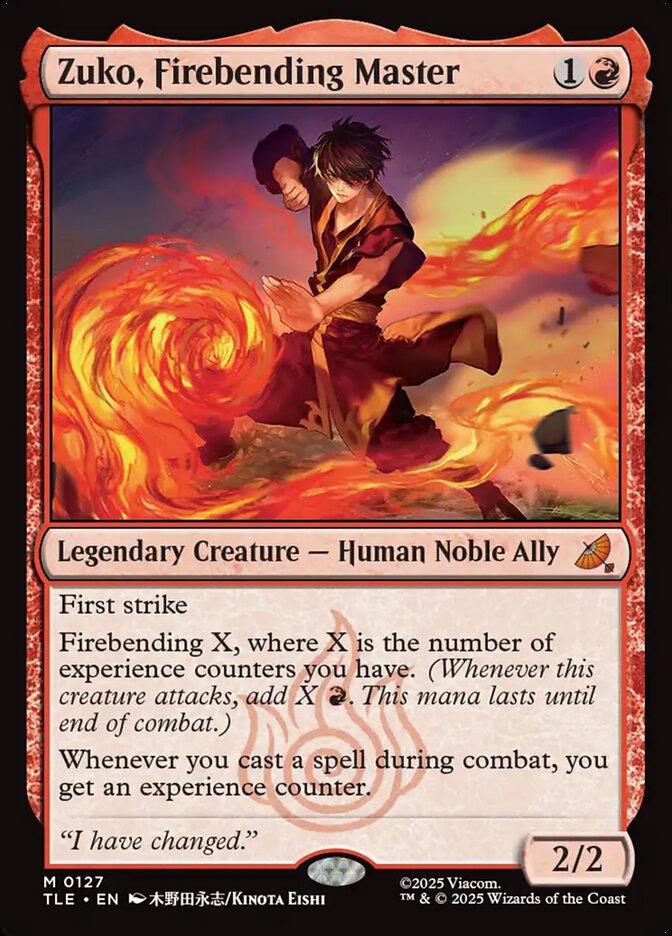 Zuko, Firebending Master 127/317 (Avatar: The Last Airbender: Eternal-Legal)  | Chromatic Games