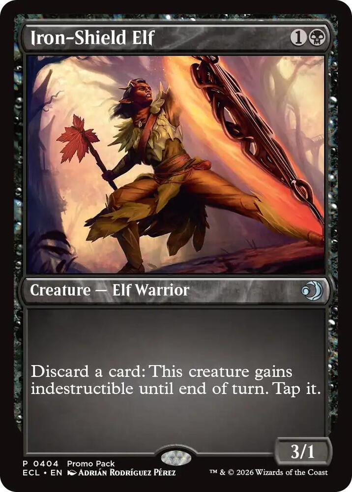 Iron Shield Elf 404 (Promo Pack: Lorwyn Eclipsed)  - Foil | Chromatic Games