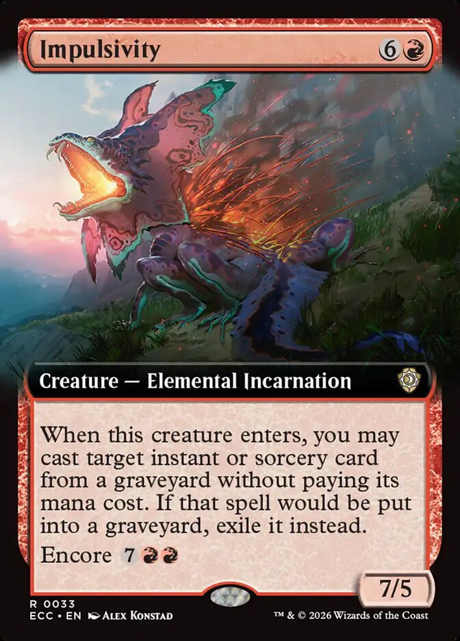 Impulsivity 33/176 (Commander: Lorwyn Eclipsed)  - Extended Art | Chromatic Games