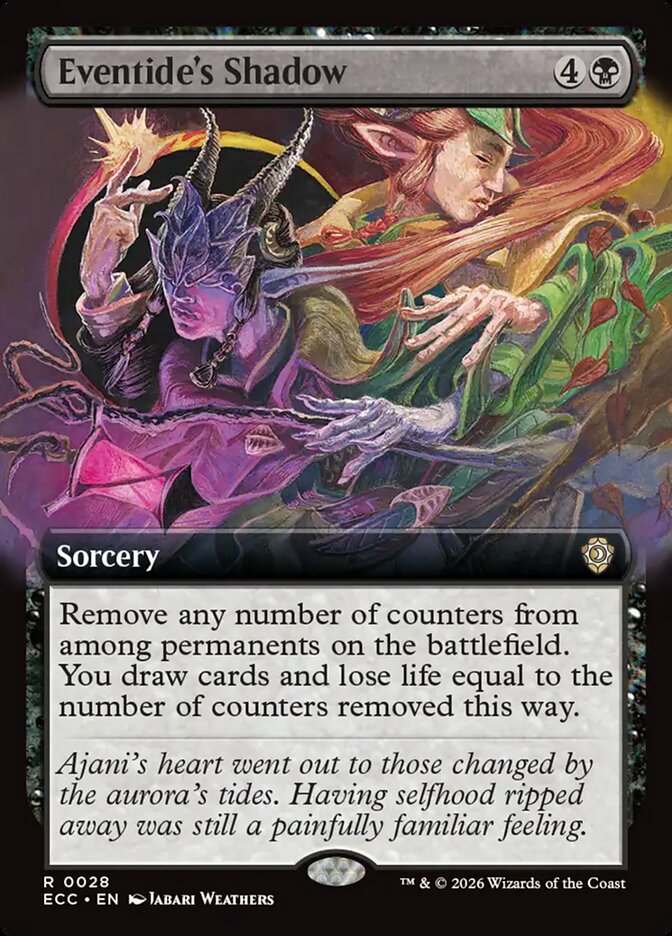 Eventide's Shadow  28/176 (Commander: Lorwyn Eclipsed)  - Extended Art | Chromatic Games