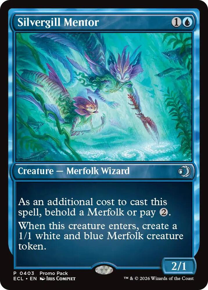 Silvergill Mentor 403/408 (Promo Pack: Lorwyn Eclipsed)  - Foil | Chromatic Games