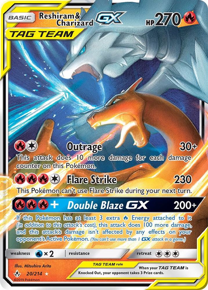 Reshiram & Charizard GX 20/214 (SM - Unbroken Bonds)  - Holofoil | Chromatic Games