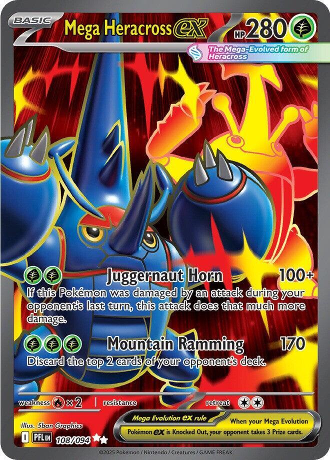 Mega Heracross ex 108/094 (ME02: Phantasmal Flames)  - Holofoil | Chromatic Games