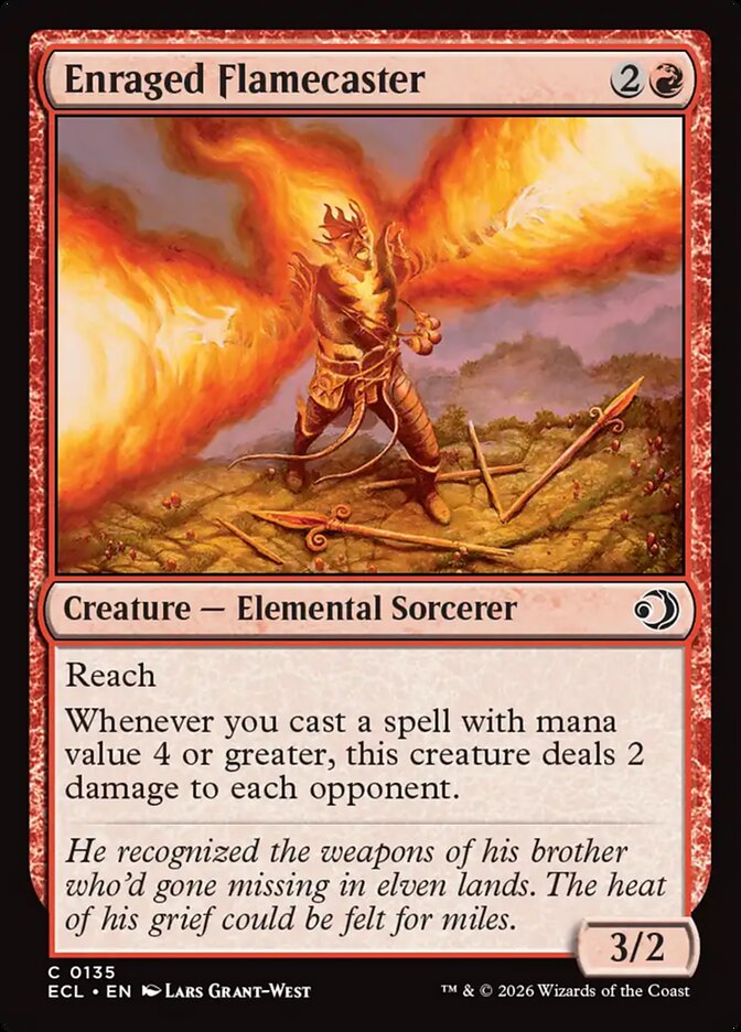 Enraged Flamecaster 135/273 (Lorwyn Eclipsed)  | Chromatic Games