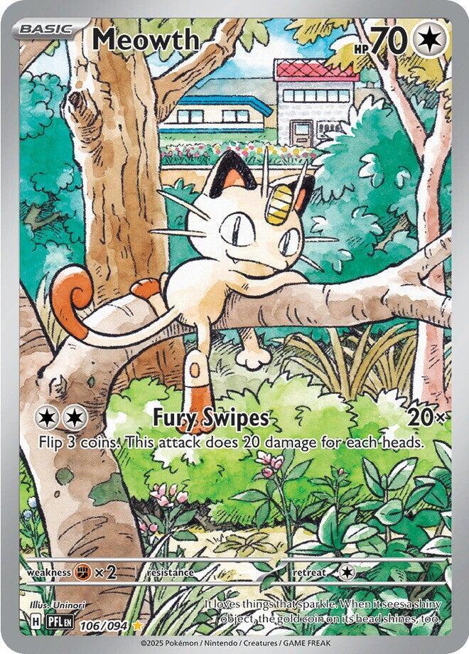 Meowth 106/094 (ME02: Phantasmal Flames)  - Holofoil | Chromatic Games