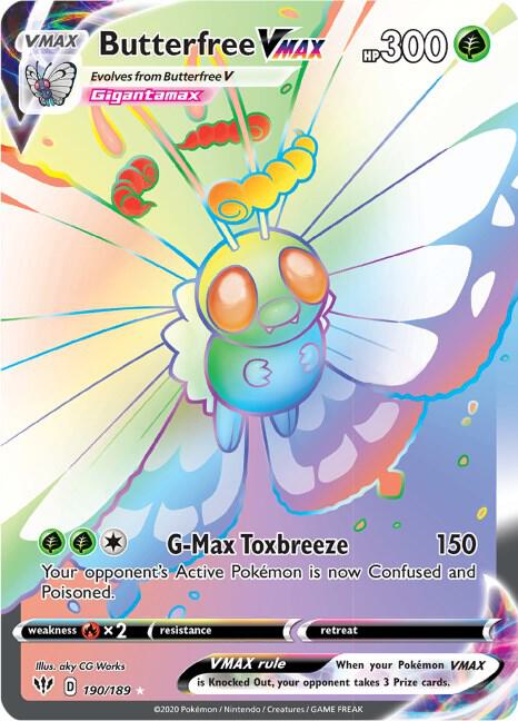 Butterfree VMAX Secret 190/189 (SWSH03: Darkness Ablaze)  - Holofoil | Chromatic Games