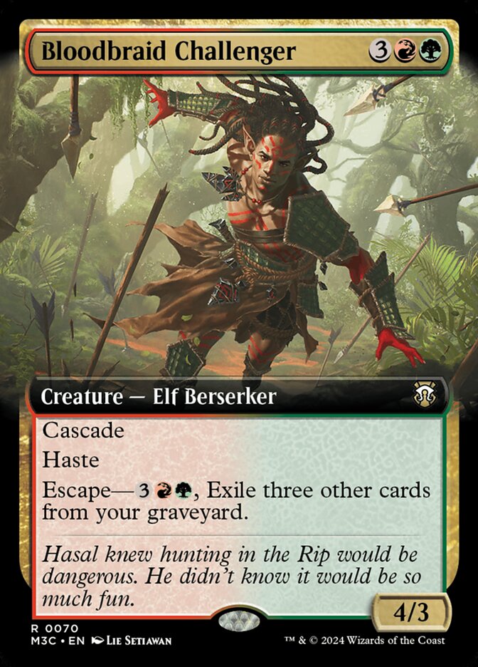Bloodbraid Challenger 70/411 (Commander: Modern Horizons 3)  - Extended Art | Chromatic Games