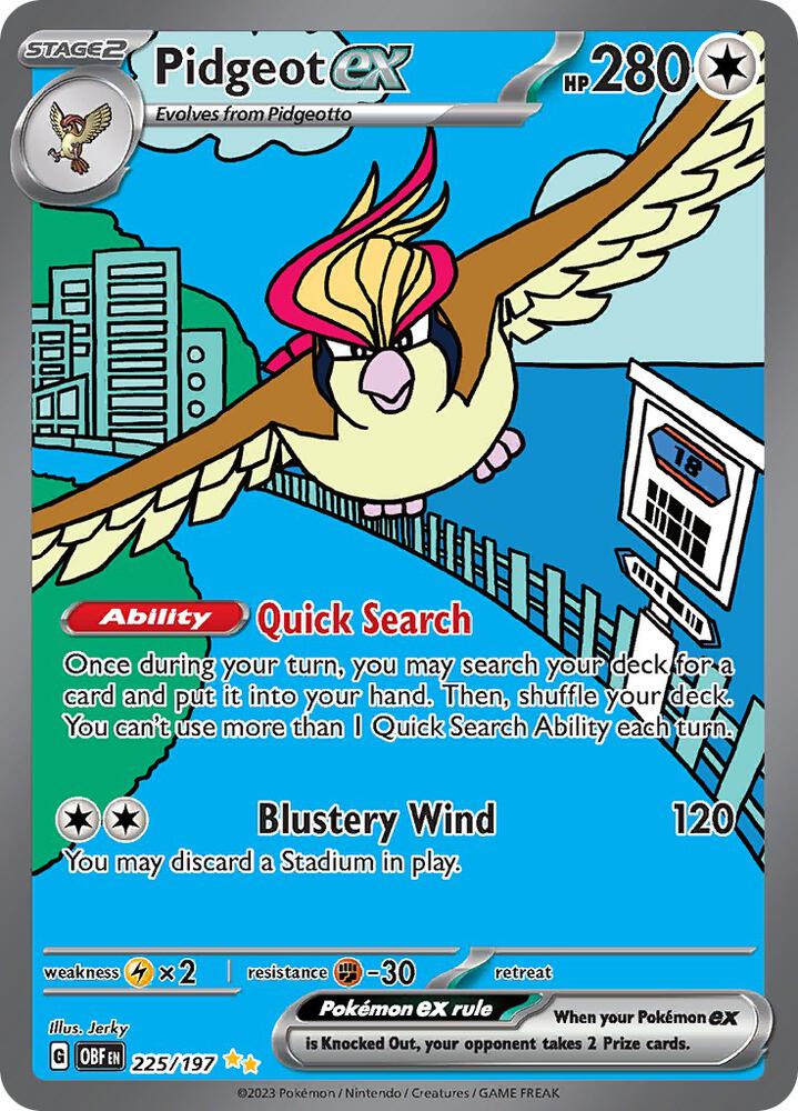 Pidgeot ex 225/197 (SV03: Obsidian Flames)  - Holofoil | Chromatic Games