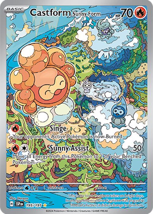 Castform Sunny Form 195/191 (SV08: Surging Sparks)  - Holofoil | Chromatic Games