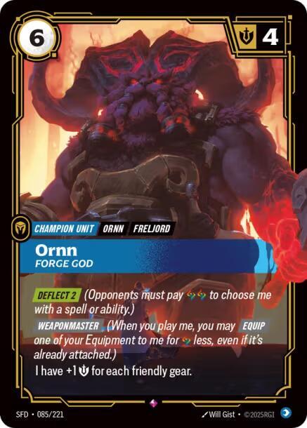 Ornn - Forge God 085/221 (Spiritforged)  - Foil | Chromatic Games