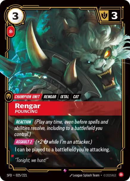 Rengar - Pouncing 025/221 (Spiritforged)  - Foil | Chromatic Games