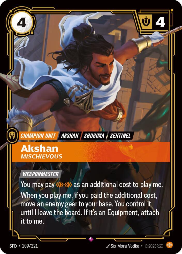 Akshan - Mischievous 109/221 (Spiritforged)  - Foil | Chromatic Games
