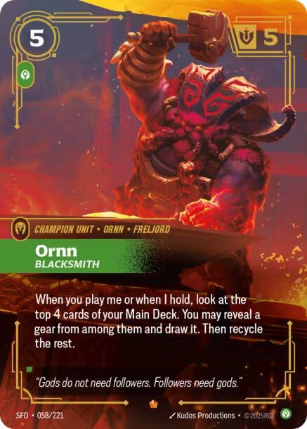 Ornn - Blacksmith 058/221 (Spiritforged)  - Foil | Chromatic Games