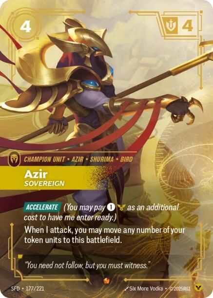 Azir - Sovereign 177/221 (Spiritforged)  - Foil | Chromatic Games