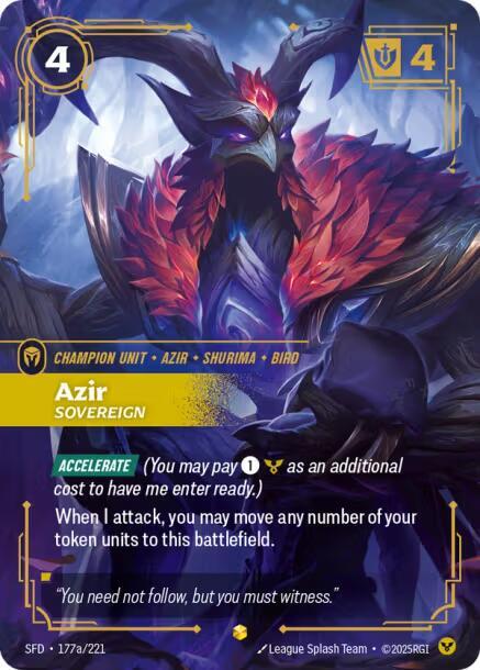 Azir - Sovereign 177a/221 (Spiritforged)  - Foil | Chromatic Games