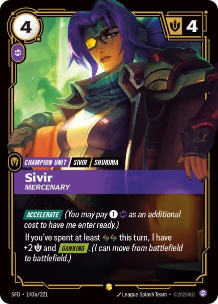 Sivir - Mercenary 143a/221 (Spiritforged)  - Foil | Chromatic Games
