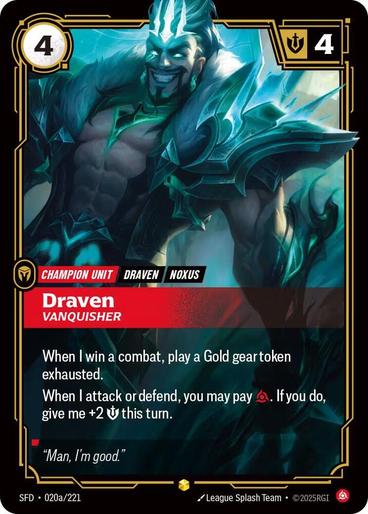 Draven - Vanquisher 020a/221 (Spiritforged)  - Foil | Chromatic Games