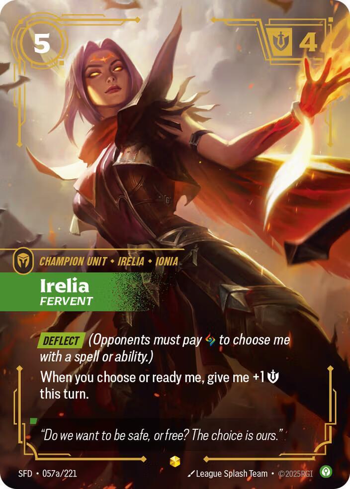 Irelia - Fervent 057a/221 (Spiritforged)  - Foil | Chromatic Games