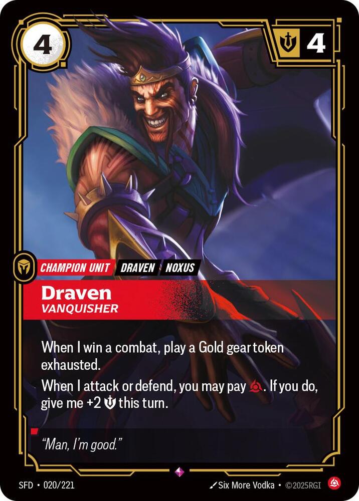 Draven - Vanquisher 020/221 (Spiritforged)  - Foil | Chromatic Games